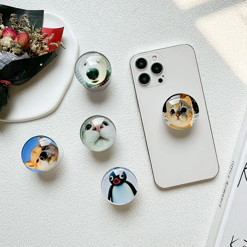 Cartoon Animal Penguin Cat Mobile Phone Bracket Korea Grip Tok Holder Supporter For iPhone Samsung Ring Back Case Grip tok