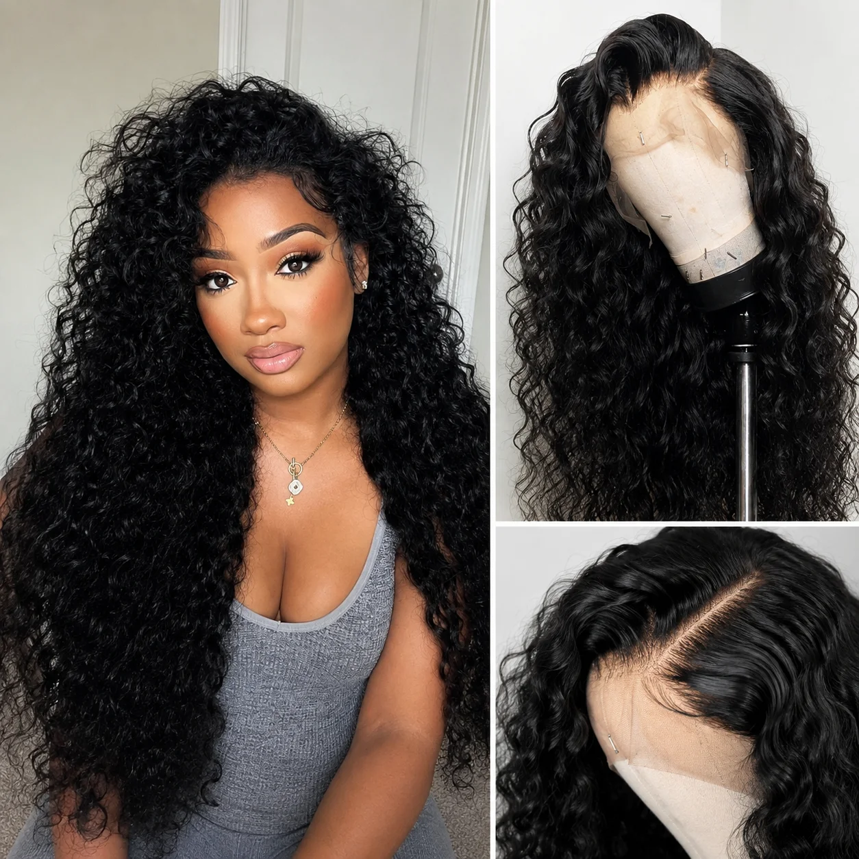 Deep Wave Brazilian human hair wig 32 Inches 200 Density 13x4 13x6 HD lace front 360 Lace Wig Glueless Natural Hairline For Black Ladies