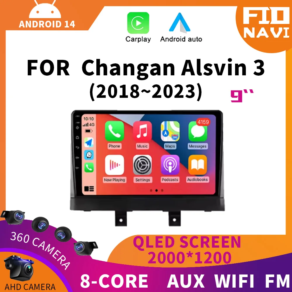 

For Changan Alsvin 3 2018 - 2023 Car Android14 Head Unit Radio Multimedia Navigation GPS Carplay Stereo Video Player 4G