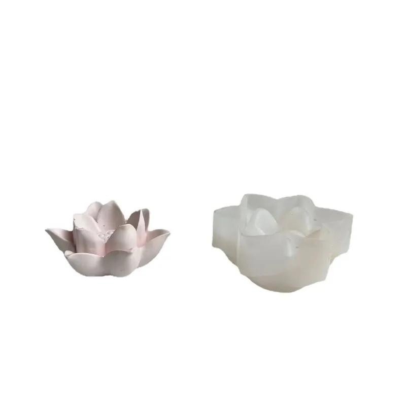 3D Lotus Silicone Mold Flower Chocolate Cake Mold DIY Candle Soap Plaster Resin Mold Candle Making Supplies