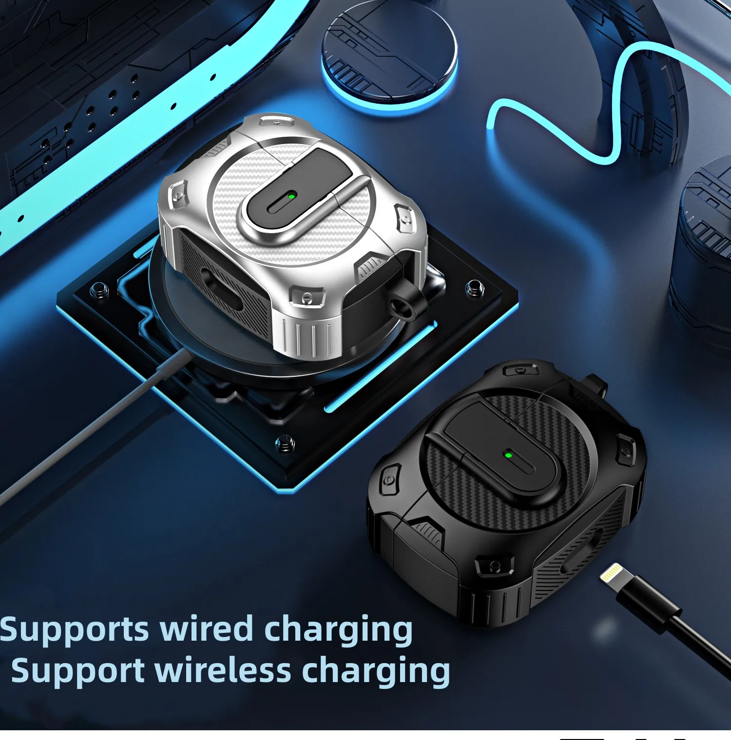 Caso de bloqueio de segurança para airpods pro 2 caso de carregamento sem fio capa protetora à prova de choque fone de ouvido para airpods 4 geração (2024)