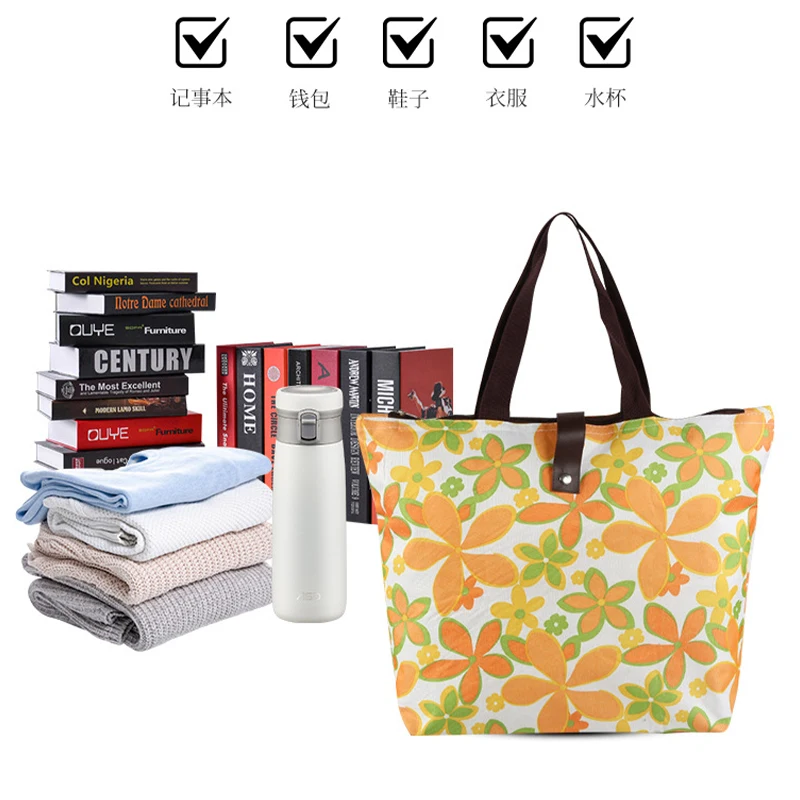 Tas Tote Kapasitas Besar Kpop Demon Hunters untuk Wanita Tas Belanja Cetak Huruf Kartun Hadiah Tas Tangan Portabel Fashion Wanita