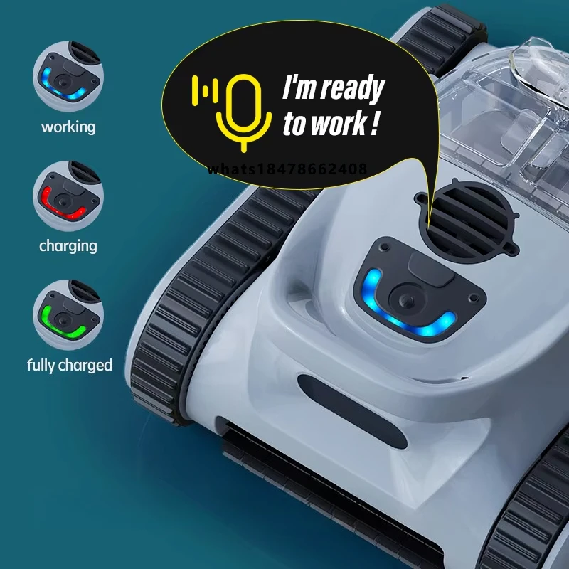 Automatic Swimming Pool Cleaner Robot Cyclone Filter 5L 2.5H Runtime 200sqm Max Area French German OEM Wholesale