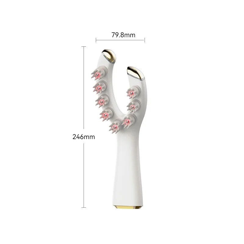 EMS Electric Vibration Hair Regrowth Comb Waterproof Scalp Massage Device with Red Light Therapy Electric Head Massager