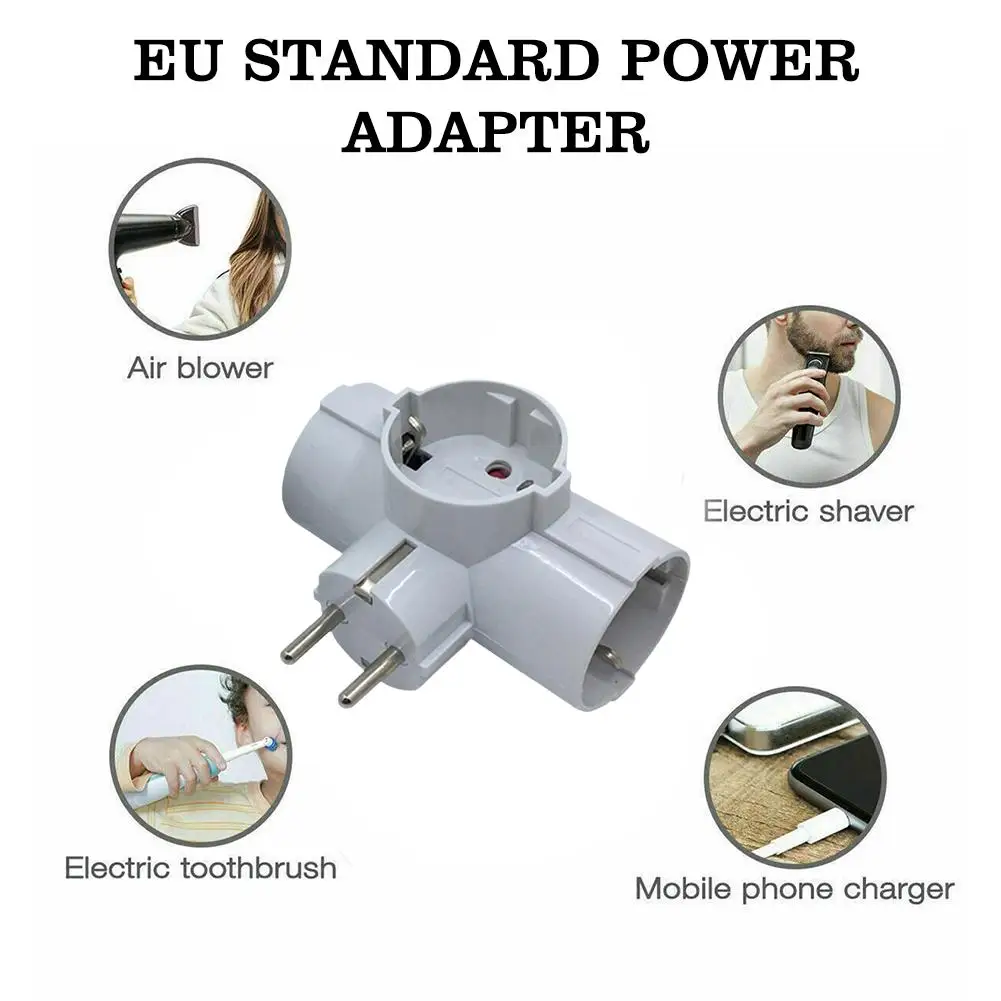 European German Standard 3-position Conversion Socket Travel High 250V Power 16A Socket AC EU Quality Plugs Adapter Standar C6I6