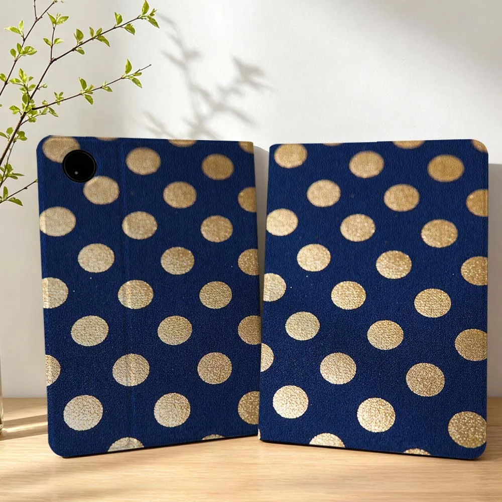 Blue Gold Polka Dot For Lenovo Xiaoxin Pad Pro Tab P12 P11 11 13 11.2 11.5 10.6 inch K11 Plus Tablet Case Pen Tray
