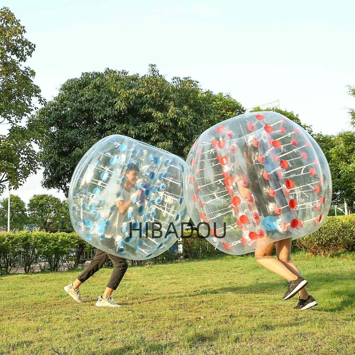 HIBADOU 팽창식 범퍼 버블 축구공, 어린이용 팽창식 바디 조브 볼, 직경 4 피트 (1.2 m)