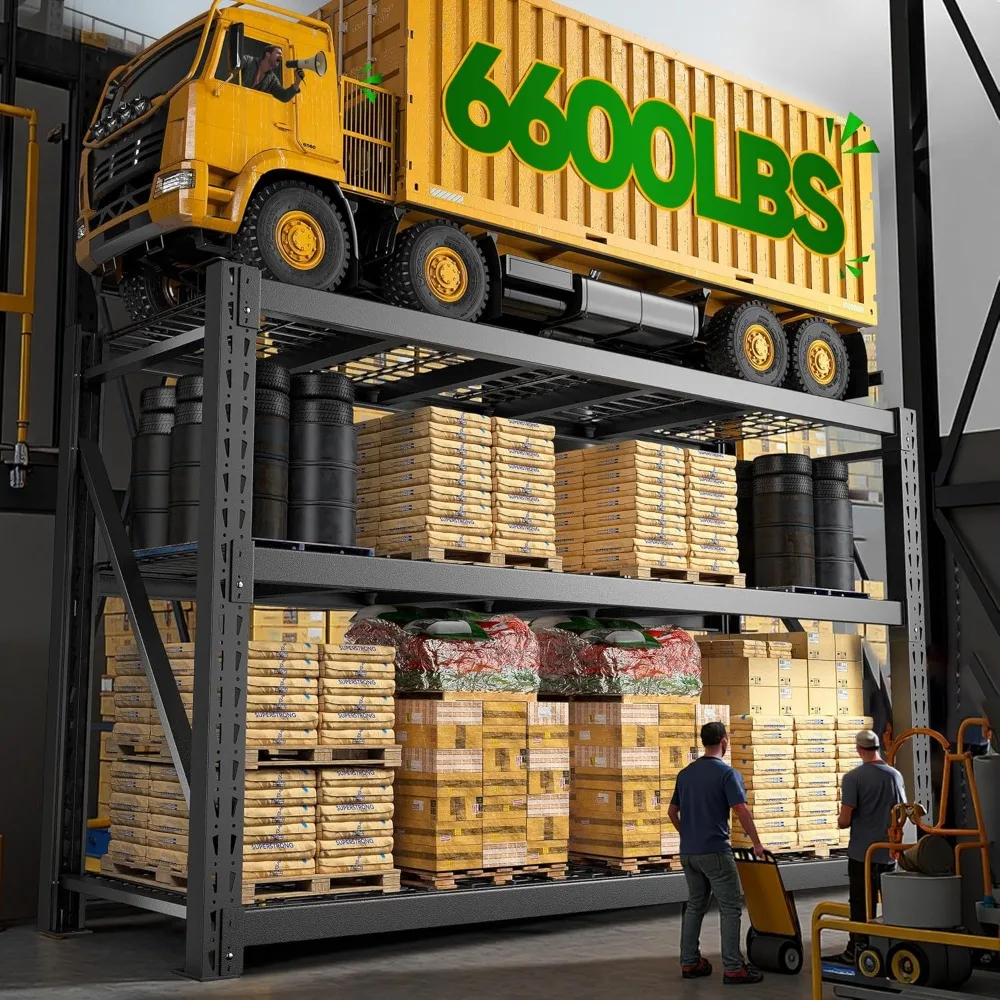 Heavy Duty 3 Tier Metal Storage Shelves Adjustable Black for Garage, Workshop, and Home Organization