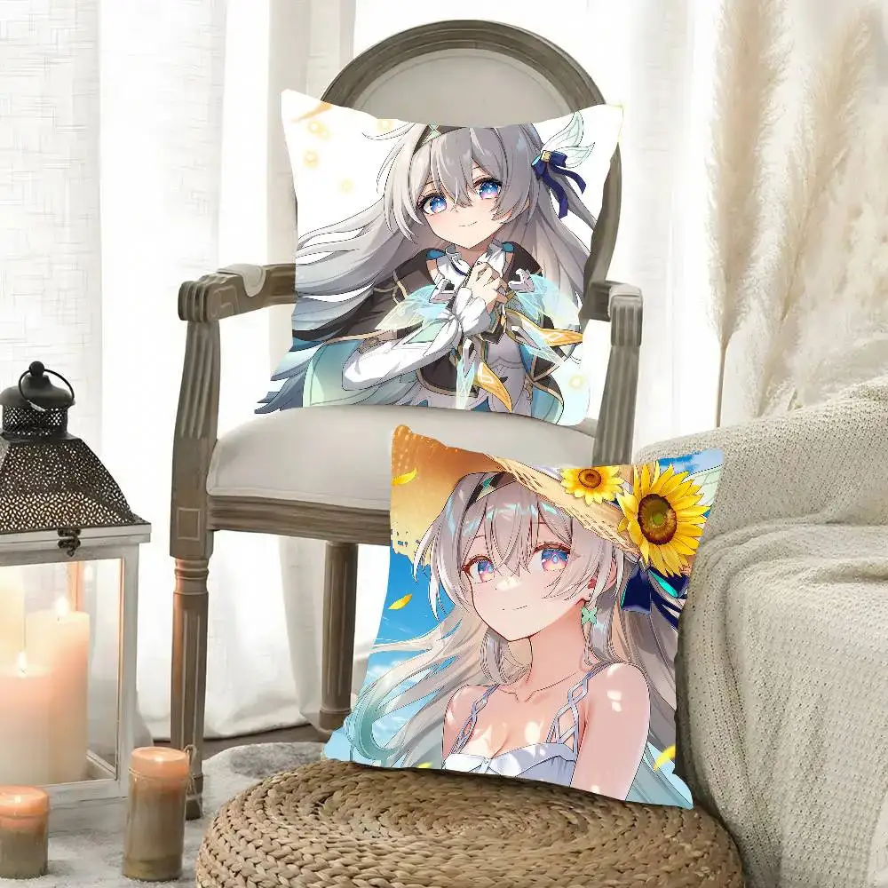 Firefly Anime Honkai Star Rail Pillow Case Fashion Square Pillowcase Bedroom Sofa Room Ins Decoration Leisure