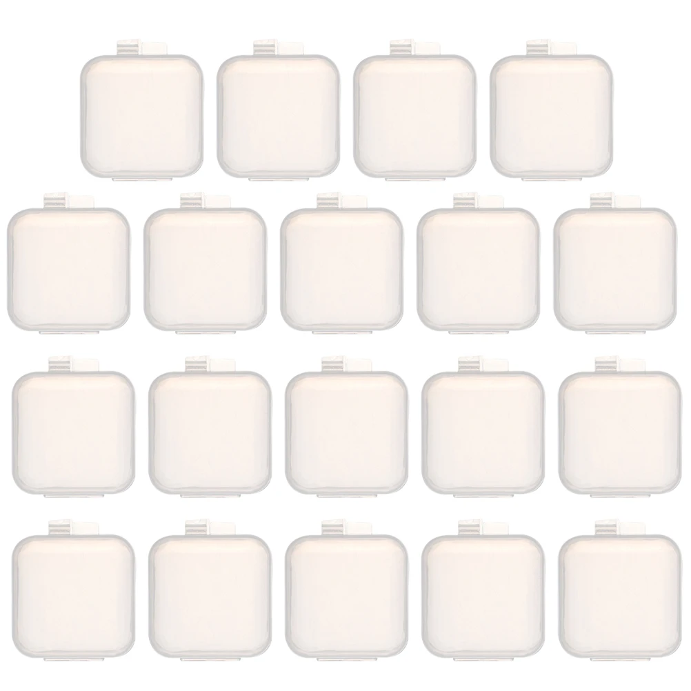 

100 Pcs Mini Storage Boxes White Plastic Jewelry Organizer Bins with Lids for Earrings Rings Pills Beads Small Containers