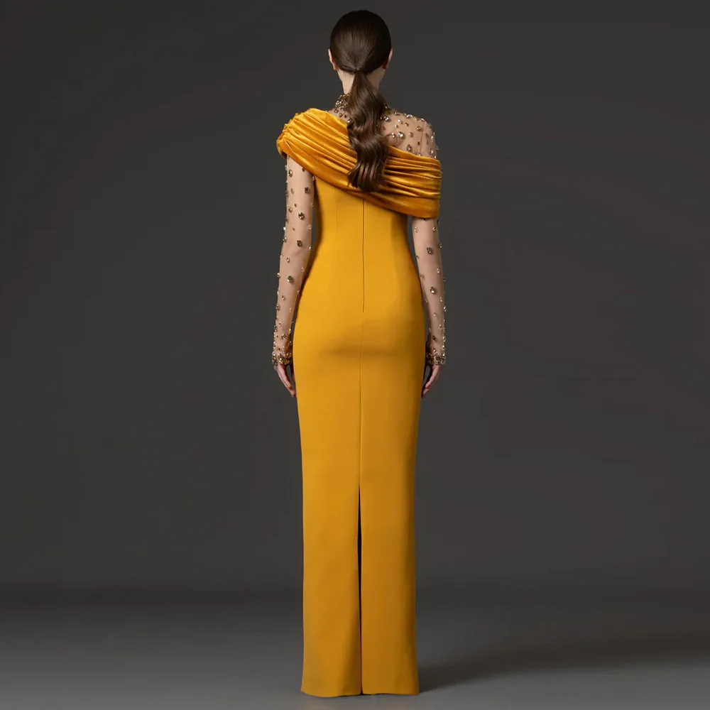 HIGH STREET Newest 2026 Designer Fashion Women's Gauze Patchwork Diamonds Beaded Maxi Long Dress