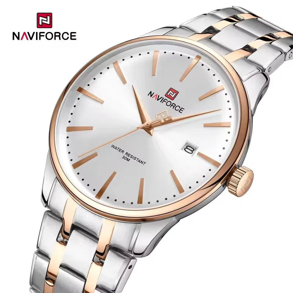 

NAVIFORCE 9230 Fashion Men's Quartz Wristwatch Calendar Stainless Steel Strap Elegant Business Watches for Man reloj hombre