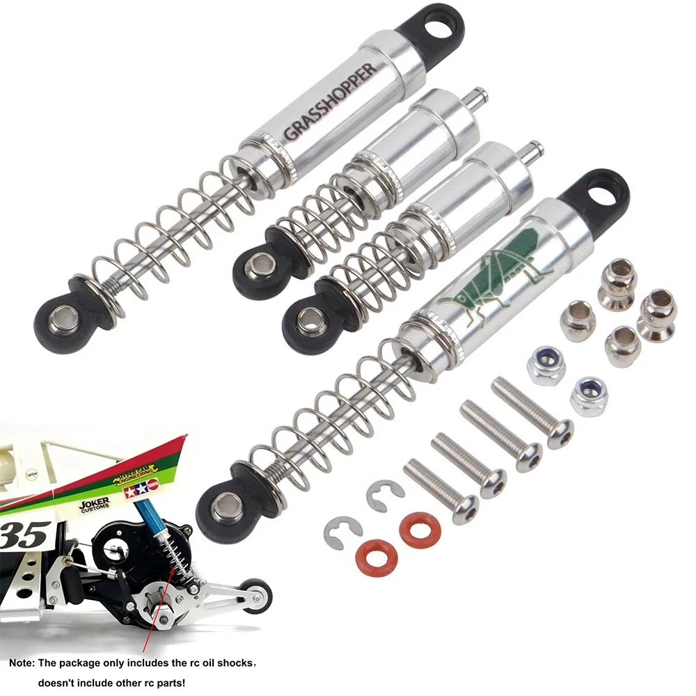 4pcs RC Aluminum Oil Shocks/Shock Absorber Compatible with Tamiya Hornet / Grasshopper Chassis Upgrade Parts