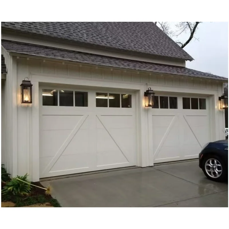 Electric Automatic Residential Garage Door Standard Aluminum Garage Door Frosted Black Sectional