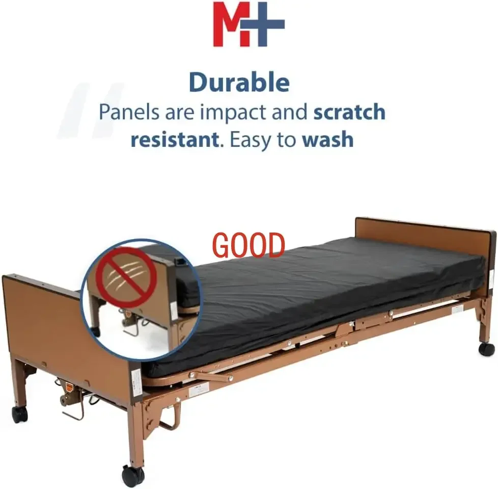 Full Hospital Bed Set Foam Mattress and Half Rails Included Enhanced Comfort and Convenience Adjustable Head and Foot Positions