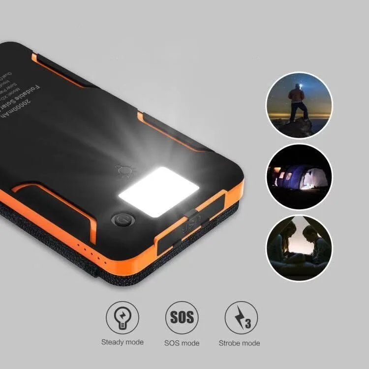 Foldable portable solar panel, fast-charging USB, solar mobile power bank