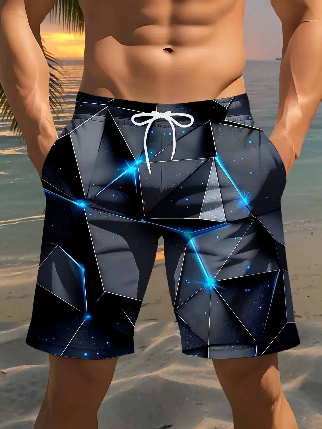 

2026 Hot Selling New Geometric 3D Printed Fashionable Outdoor Breathable Quick Drying Street Y2K Shorts for The Summer of 2026