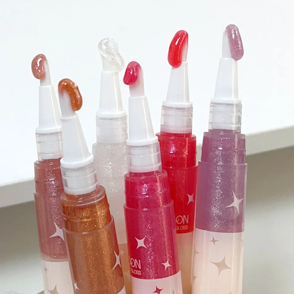 Pearlescent Jelly Rotating Lipstick Pen Waterproof Lasting Moisturizing Glitter Red Nude Lip Gloss Pencil Korean Makeup Cosmetic