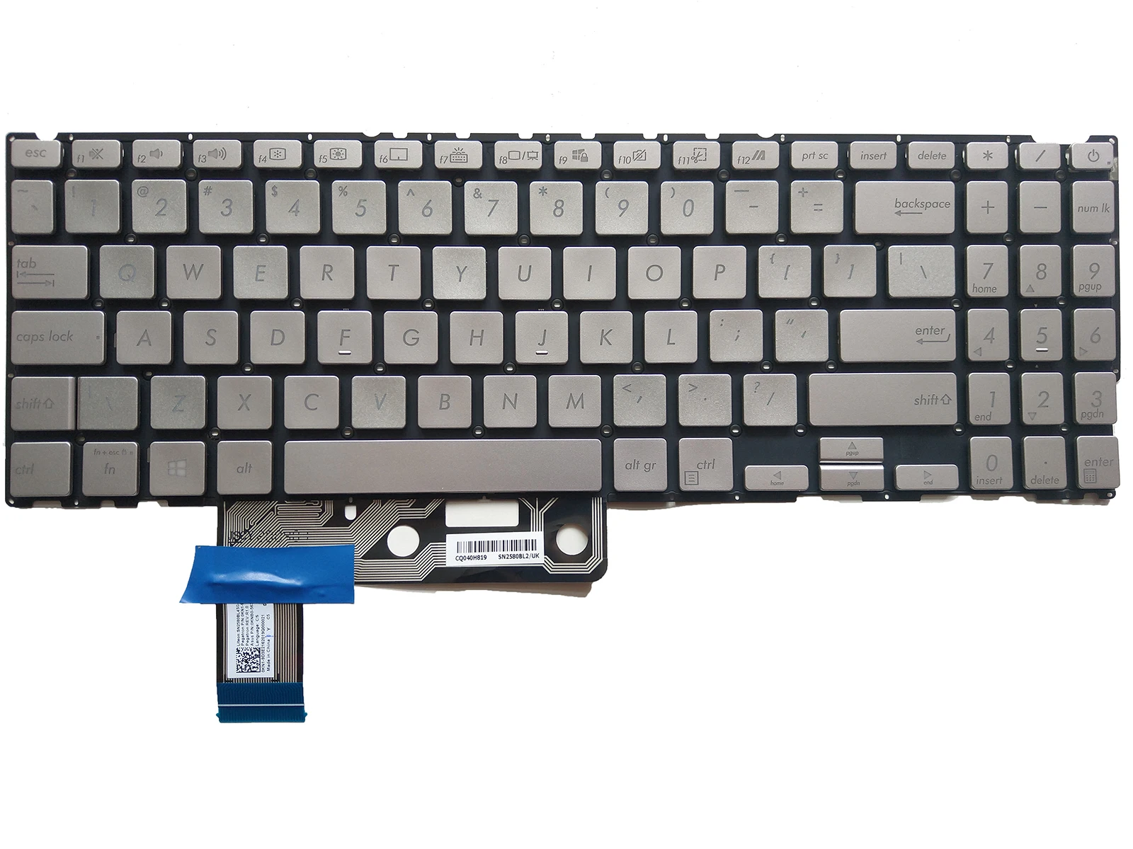 Imagem -04 - Teclado Retroiluminado dos Eua para Asus Zenbook Prata Ux533 Ux533f Ux533fd Ux533fn Ux533ftc Ux534 Ux534f Ux534fac