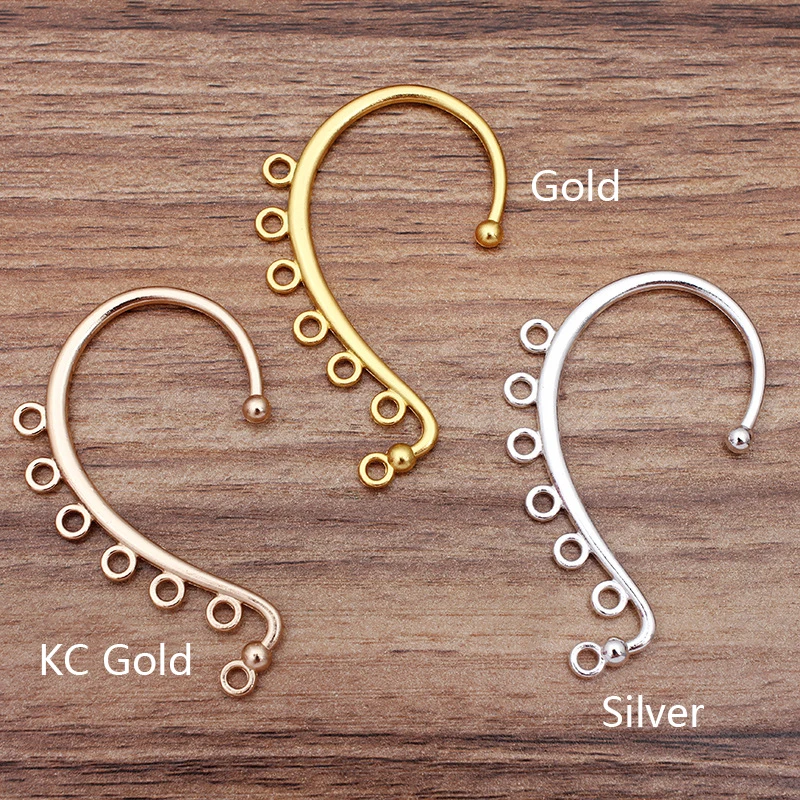 10pcs 2 Hole Earrings Clip Settings DIY Hair Jewelry Making Wedding Accessories Alloy Metal Bridal Hair Combs Findings Component view 6