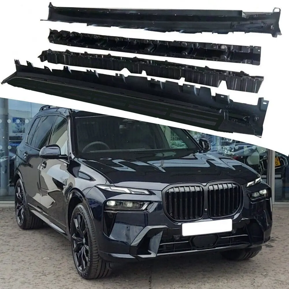 2PCS Aluminum Running Side Steps Running Board Nerf Bars For BMW X7 G07 M50i 2019~2025 Black Side Steps Running Boards Nerf Bars