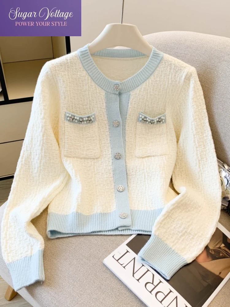 

Осенний винтажный модный роскошный вязаный мягкий свитер, женский свободный крой, однобортный топ с длинными рукавами, повседневный элегантный кардиган в стиле ретро