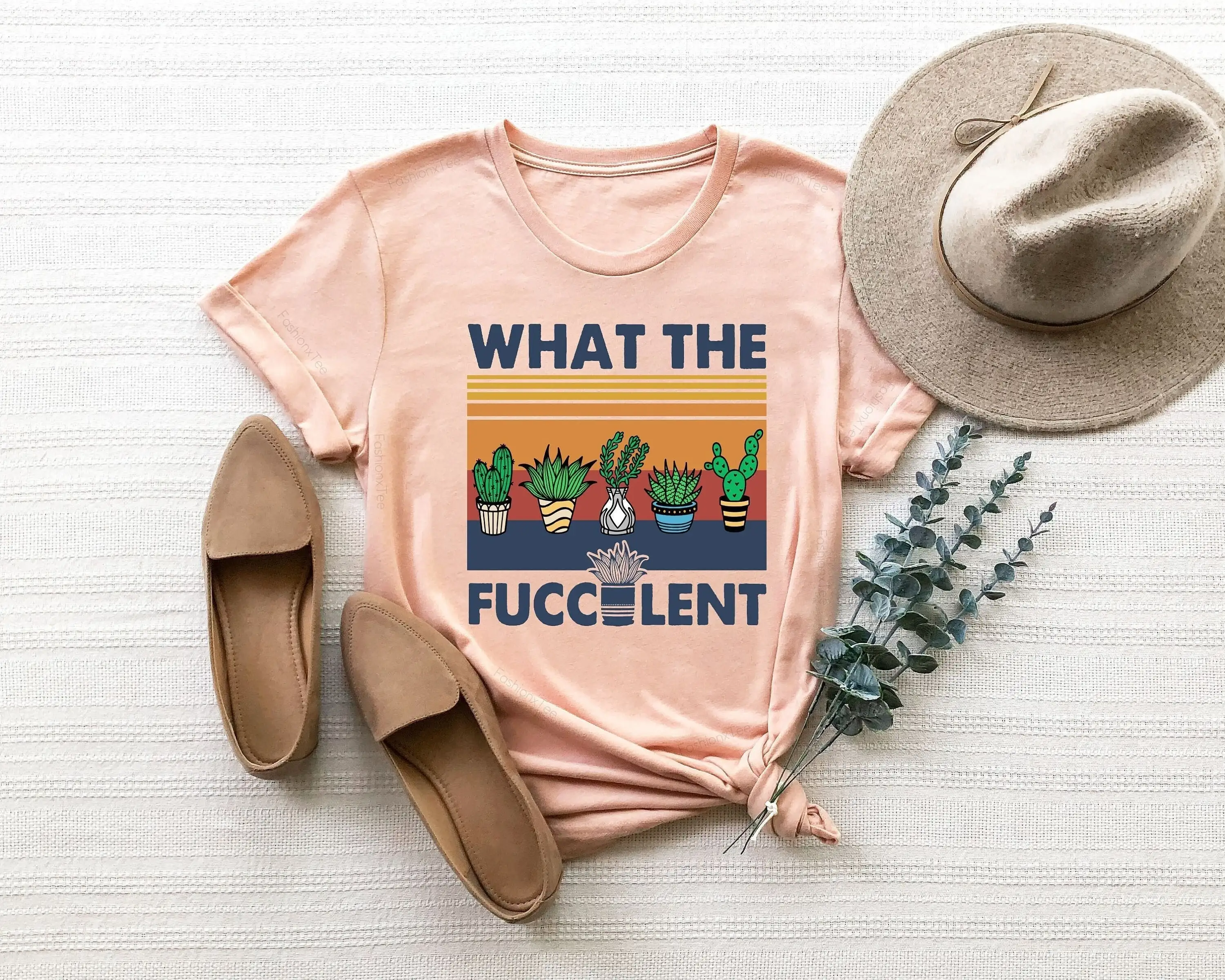 What The Fucculent Funny Cactus Succulent Gardening T Shirt