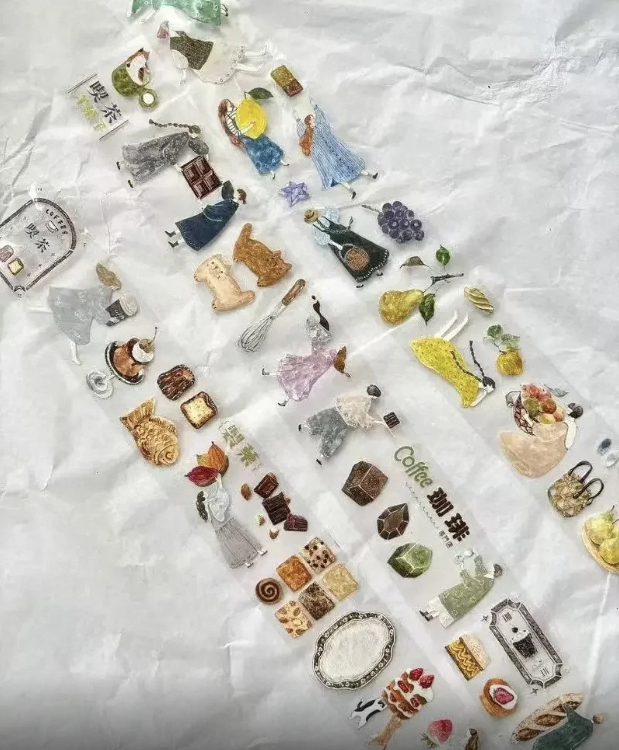 1-lus Pion Vintage Solo Travel Pottery Artsy Girl Washi PET-tape voor het maken van kaarten Plan Scrapbooking DIY decoratieve sticker