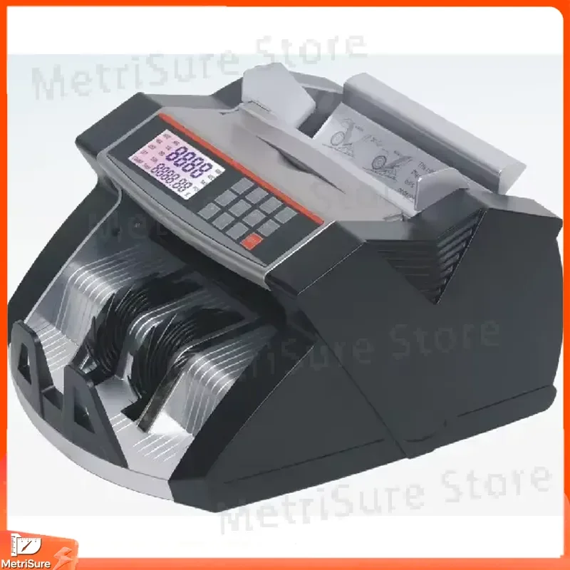 Red LCD Banknote Counter Currency Detector Cash Sorting with UV MG IR Detection for Money Counting and Validation