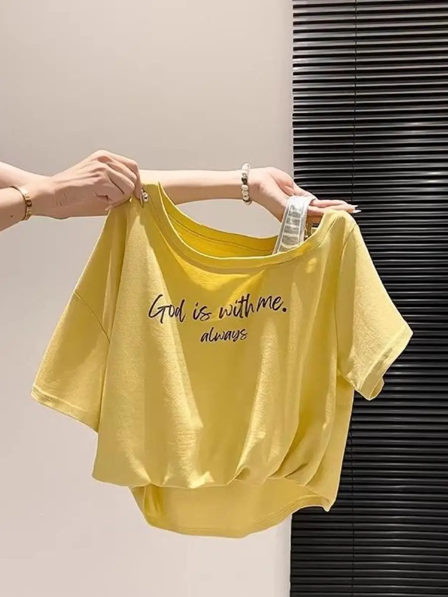 camiseta-feminina-de-algodao-com-estampa-de-letras-estilo-coreano-spicy-girl-manga-curta-nova-colecao-de-verao-design-solt