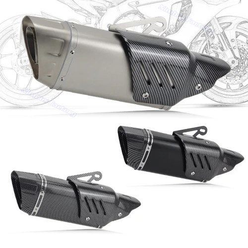 야마하 범용 오토바이 배기 머플러, AKR M1 이스케이프 모토, 야마하 R6 R3 MT07, KTM 듀크 RC 390 닌자 Z400 Z900 ZX6R 용, 51mm 흡입구