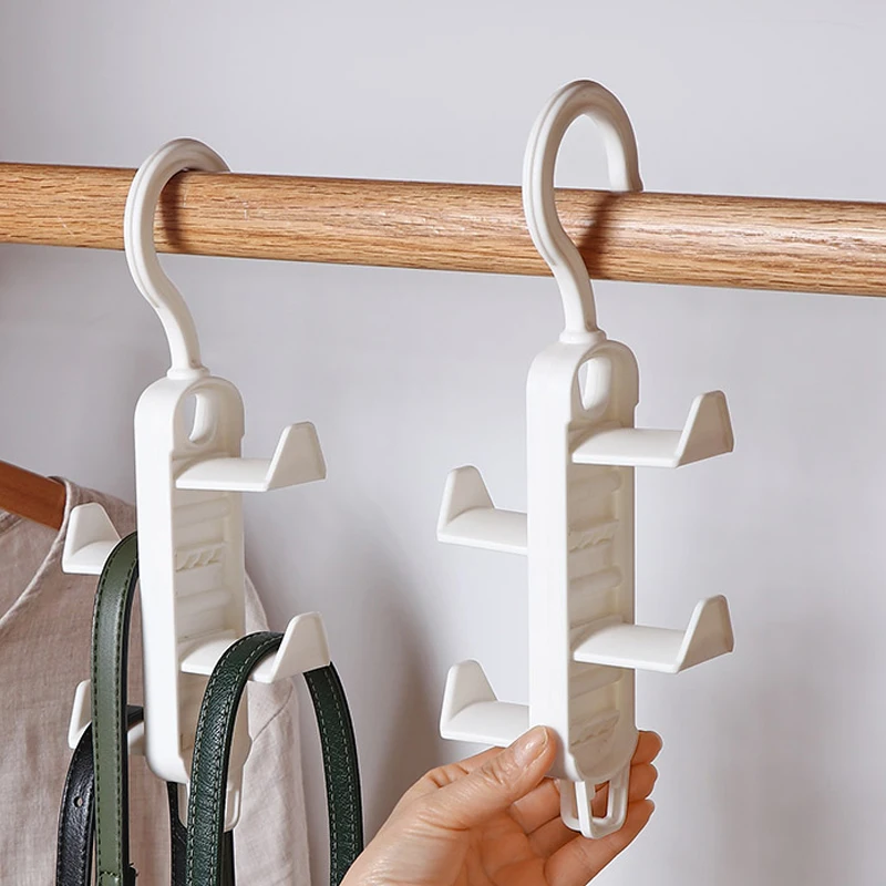 2/1 Stück Taschenhaken Kleiderschrank-Organizer Mehrzweck-Kleider-Schal-Taschen-Hut-Aufhänger Platzsparender Kleiderschrank-Aufbewahrungshaken