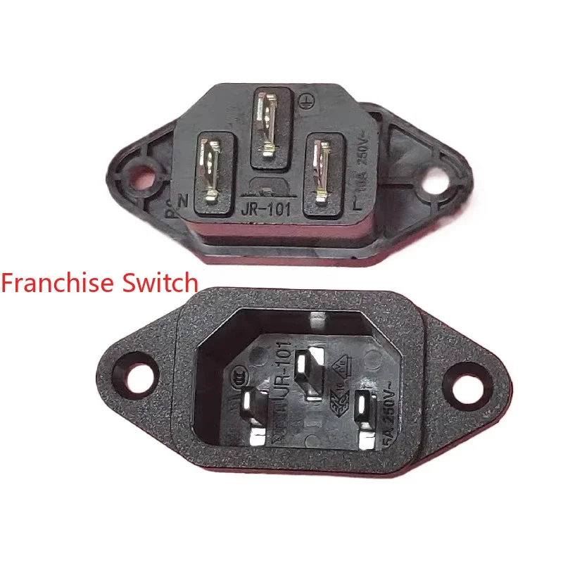 

10PCS original power socket JR-101 3-pin male 10A250V AC product word 15A