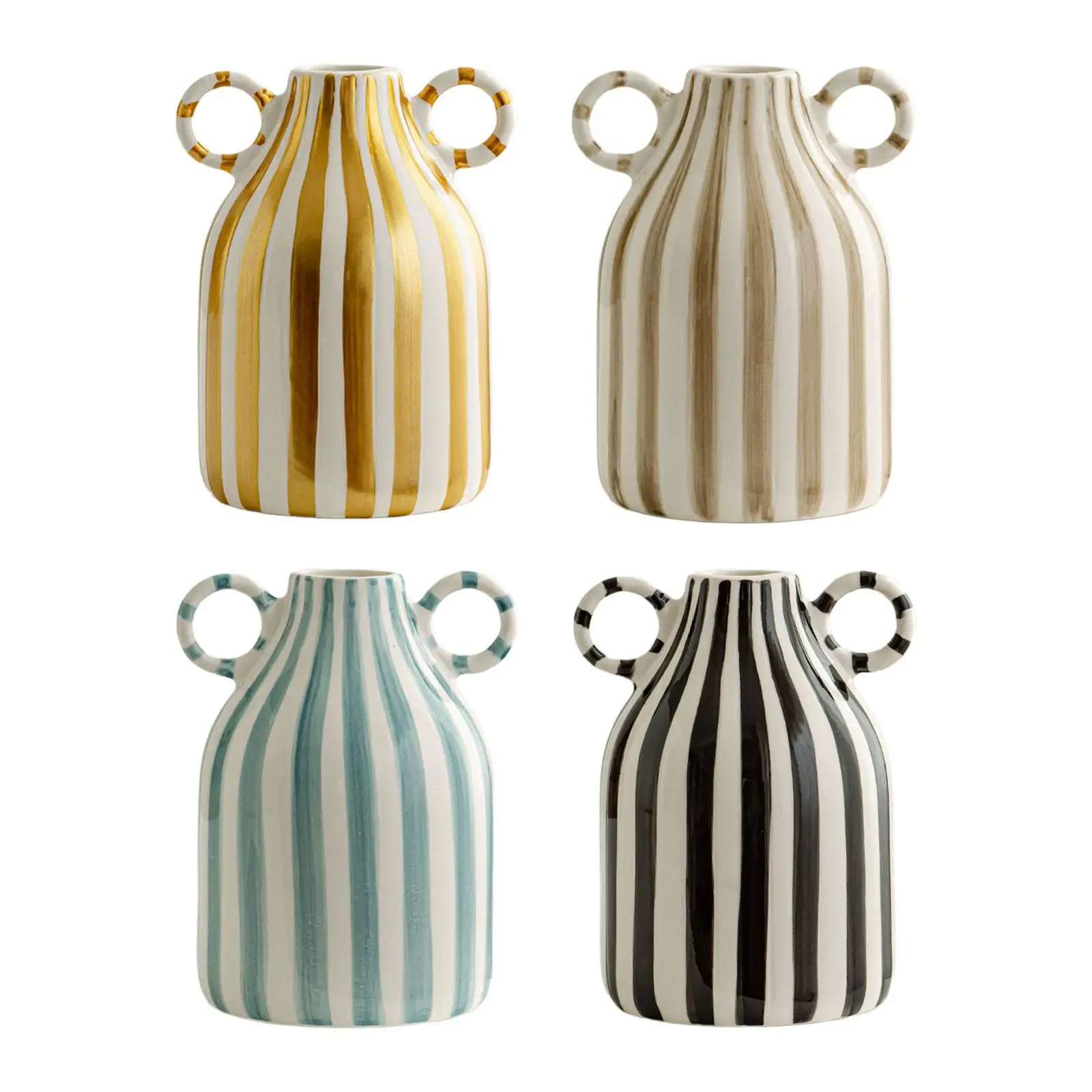 

Декоративная ваза для цветов, домашнее украшение с ручками, керамическая ваза с ручкой для оформления стола, семейный камин