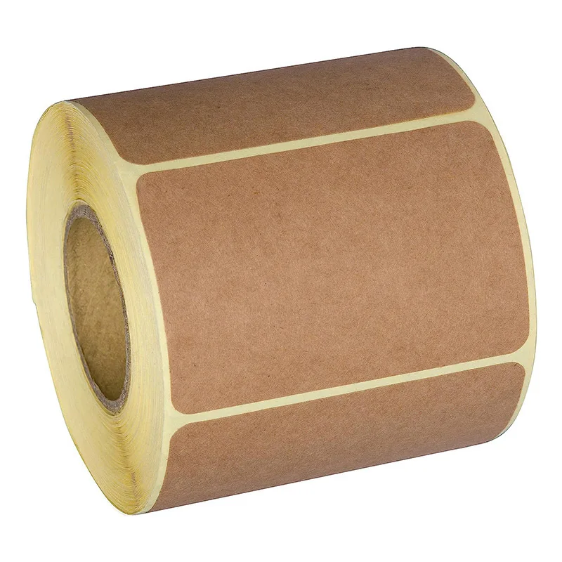 

2 x 3 inch 320pcs/roll blank brown self-adhesive label Food storage kraft paper sticker