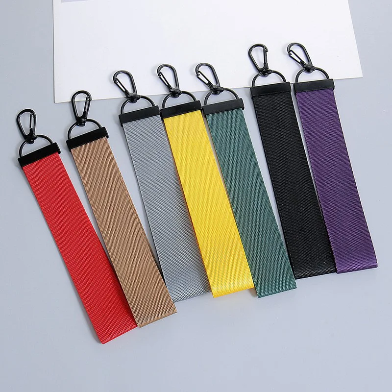 

Woven Personalize Name Fabric Keyring Print Logo Webbing Keychain Custom Motor Car Braid Strap Key Chain Holder Formotorcycle