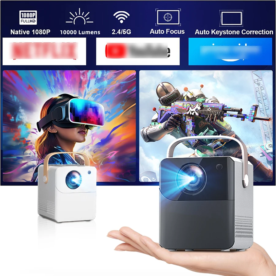 

4K Ultra HD Projector, Built in Android System, 5G WiFi Connection to Phone Screen Projection, Compact and Portable, Suitable fo