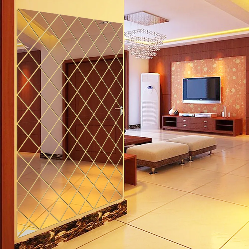 

3d зеркало с бриллиантами, трехмерная наклейка на стену, гостиная, ТВ, фон, ресторан, вход, декоративное зеркало, большая наклейка