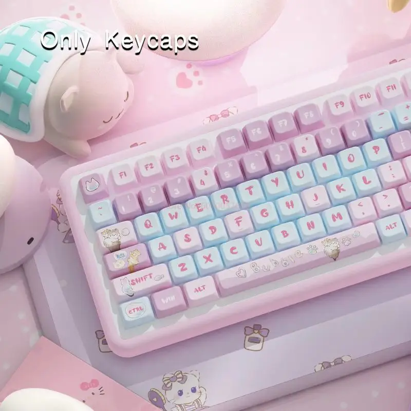 Neue Bubble Kitten Themed Tastenkappen 138/158 Tasten Mda Profil Pbt Thermosublimation Mechanische Tastatur Anime Spiel Cartoon Tastenkappen