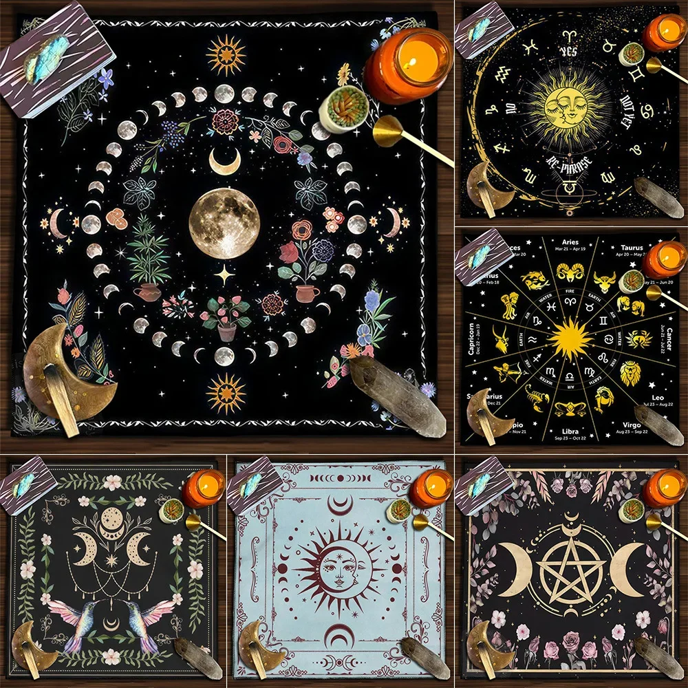 Tarot Card Tablecloth Card Game Fortune Telling Card Mat Board Game Cloth  Mat Board Placemats Game Decoration Tablecloth