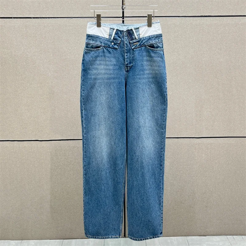 

Women's jeans New high waisted slim fit straight leg pants for the summer of 2026 pure cotton women's pants y2k denim pants