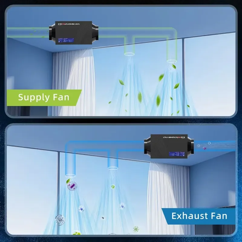 COMAYJOHN MCD Ceiling Kitchen Inline Duct Exhaust Air Fan Low Noise Ventilation Fans Bathroom