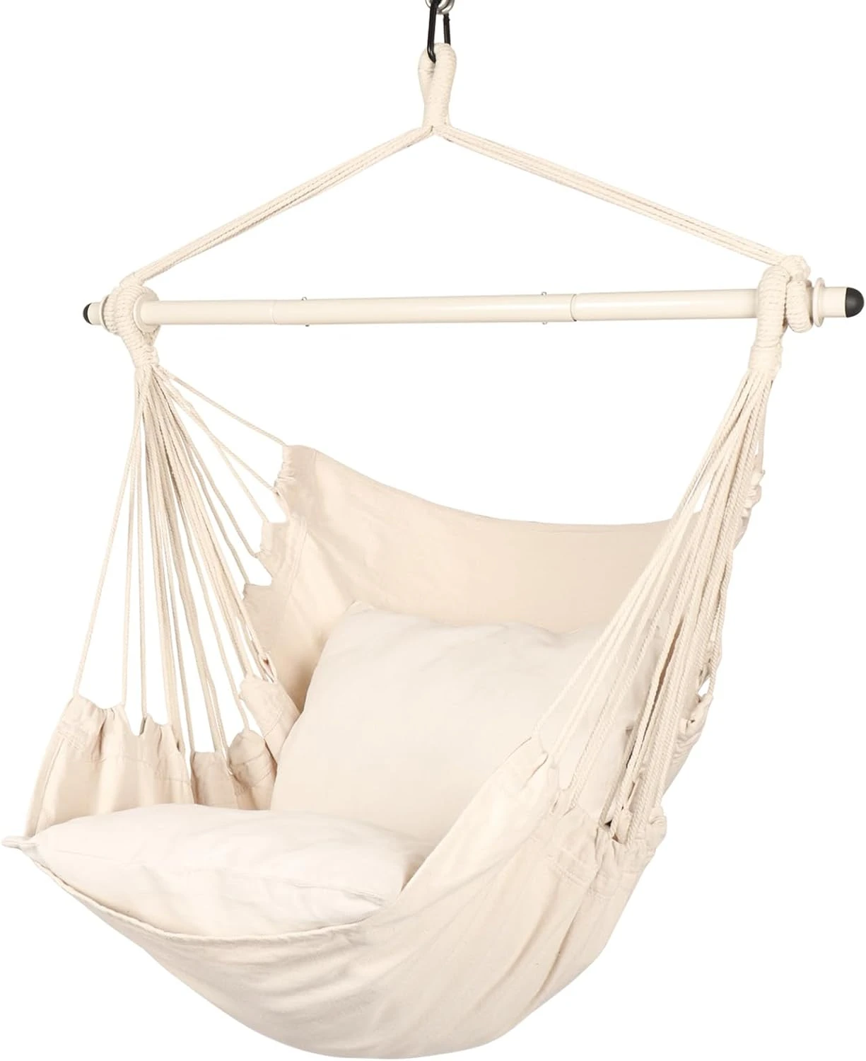 Sturdy Frame Outdoor/Indoor Hanging Chair Soft Comfortable Design Portable Easy Install for Gardens Terraces Balconies Bedrooms All-Weather Durable Rocking Chair for Reading Nooks - view 2