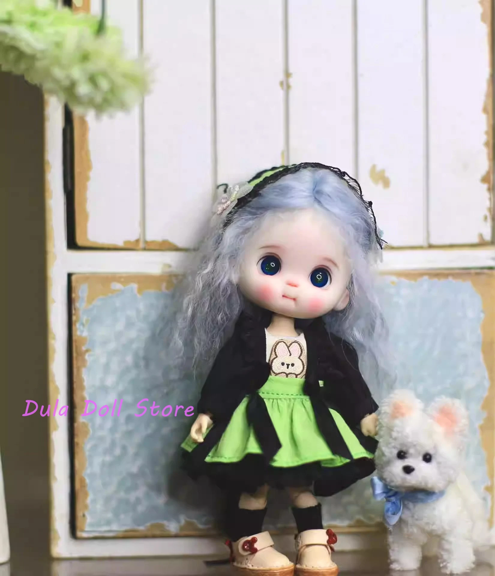 Dula Doll Clothes Dress Green and black color-block set clothes Ob11 gsc Doll Accessories