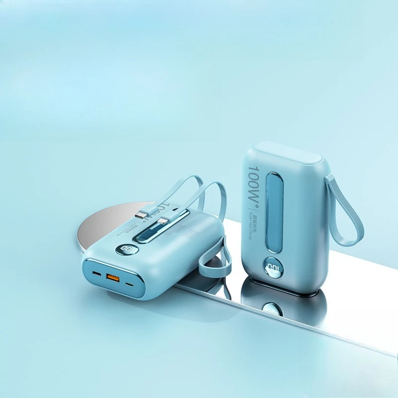 Super Fast Charging with Its Own Cable Power Bank 20000mAh Large Capacity Mini Portable Compact Mobile Power Supply