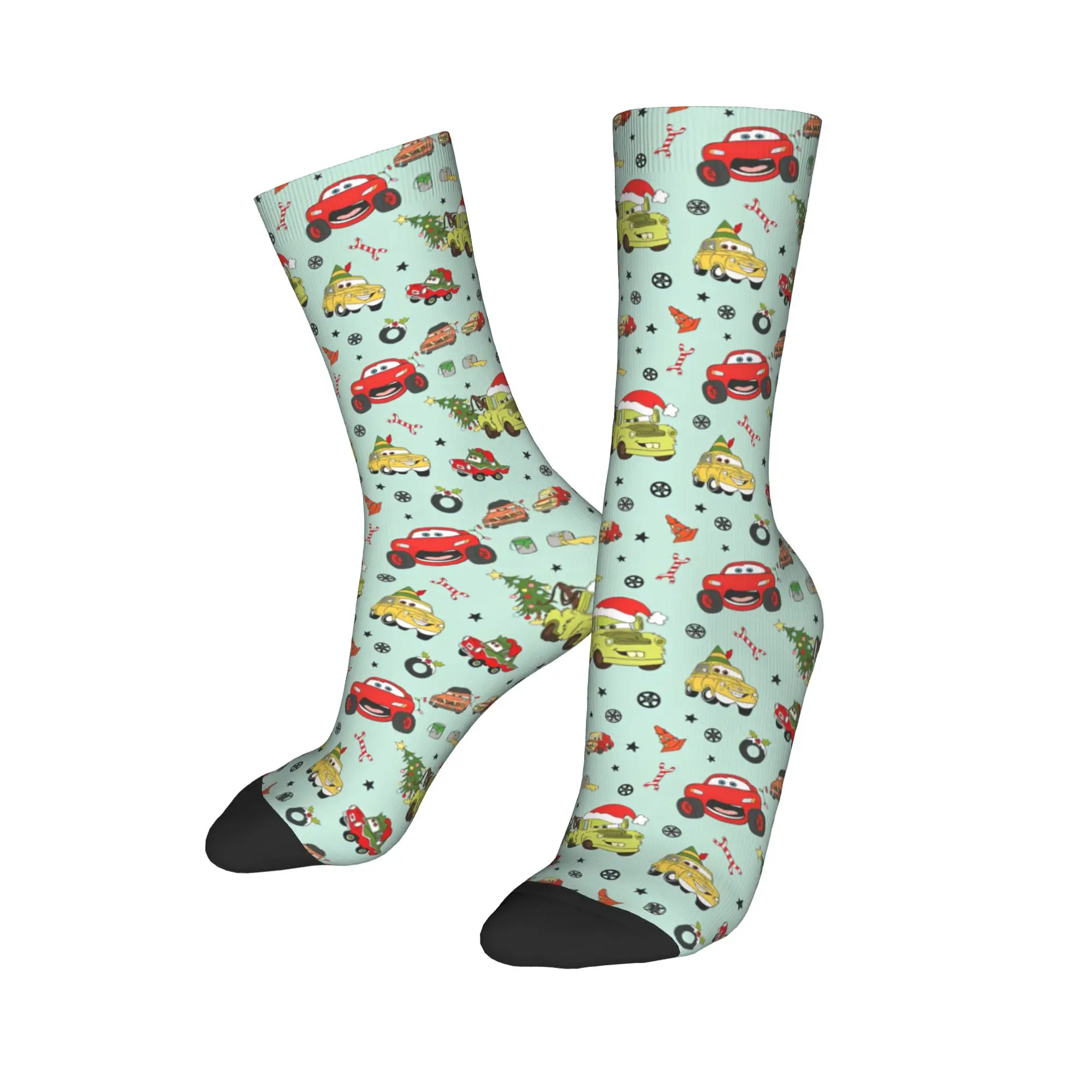 Heureux drôle hommes chaussettes Harajuku voitures foudre McQueen chaussette Polyester haute qualité femmes chaussettes printemps été automne hiver