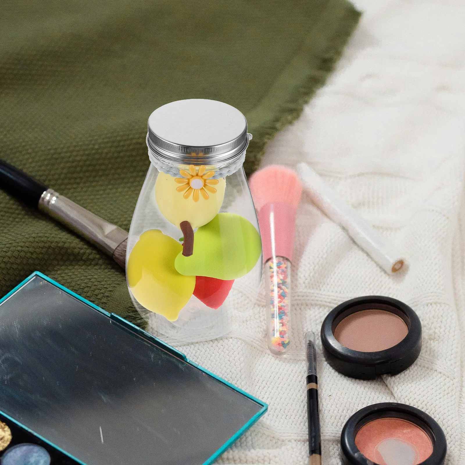 4Pcs Fruit Shape Makeup Sponge Set Blender Dry Wet Use Facial Puff Foundation Concealer Powder Tool