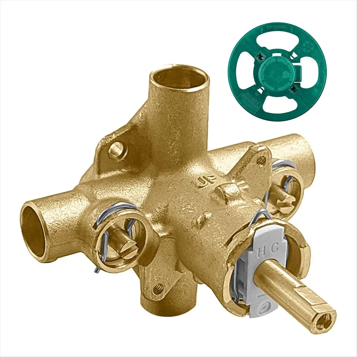 BABQ 2570 Shower Valve,Pressure Balancing Cycling 4 Port Tub and Brass Shower Valves with Stops Replacement for Moen PosiTemp