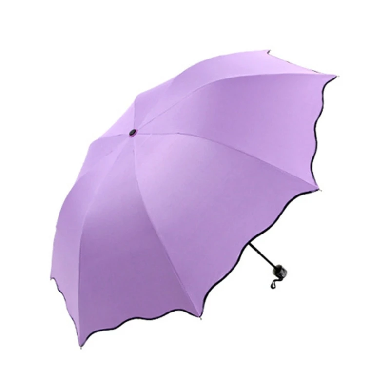 Creative Umbrella Water Flowering Umbrella 3 Folding Sun Rain Umbrella Windproof Manual Umbrella for Women Outdoor Drop Shipping