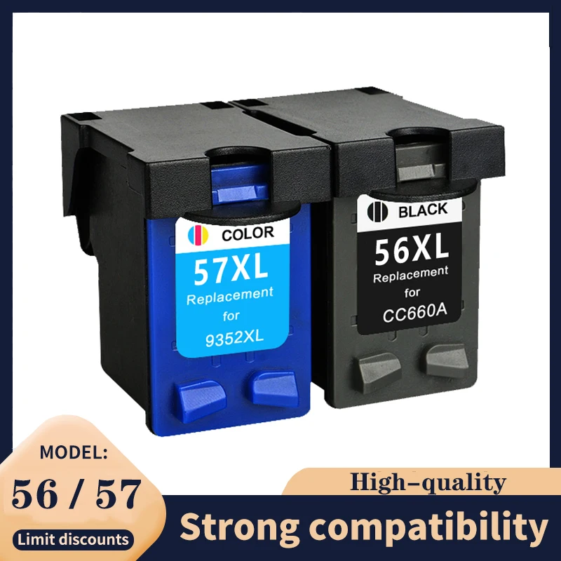 Vilaxh For HP56 57  Ink Cartridge for HP 56 57 XL PSC 4200 1110 1205 1210 1215 1219 1315 1340 1350 2210 Printer